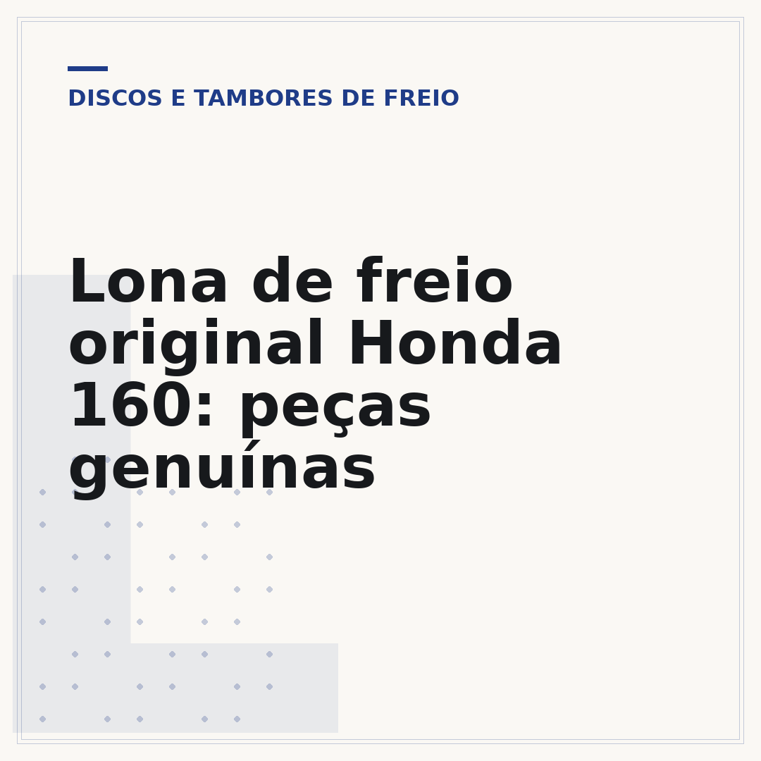 Lona de freio original Honda 160: peças genuínas