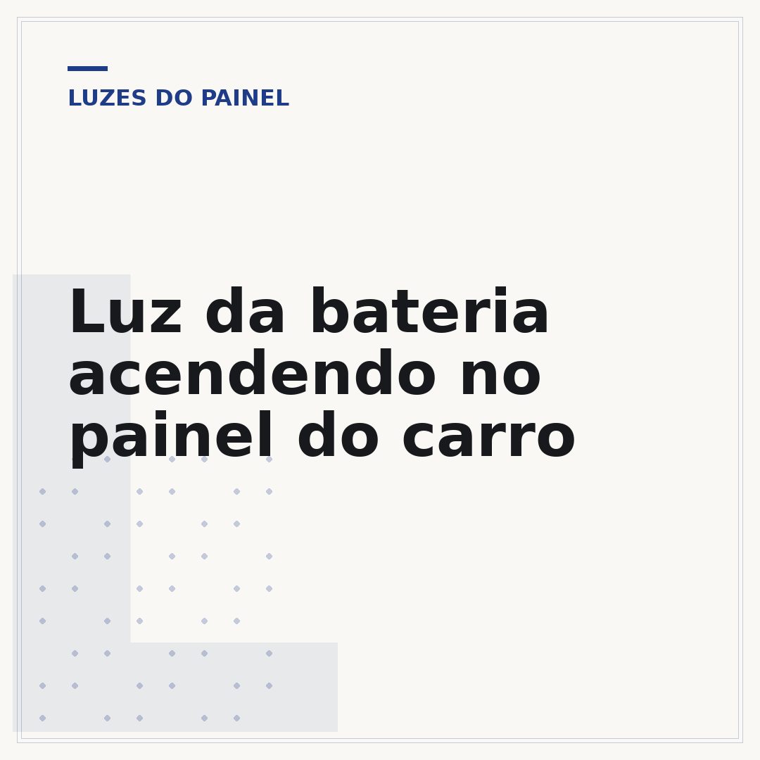 Luz da bateria acendendo no painel do carro