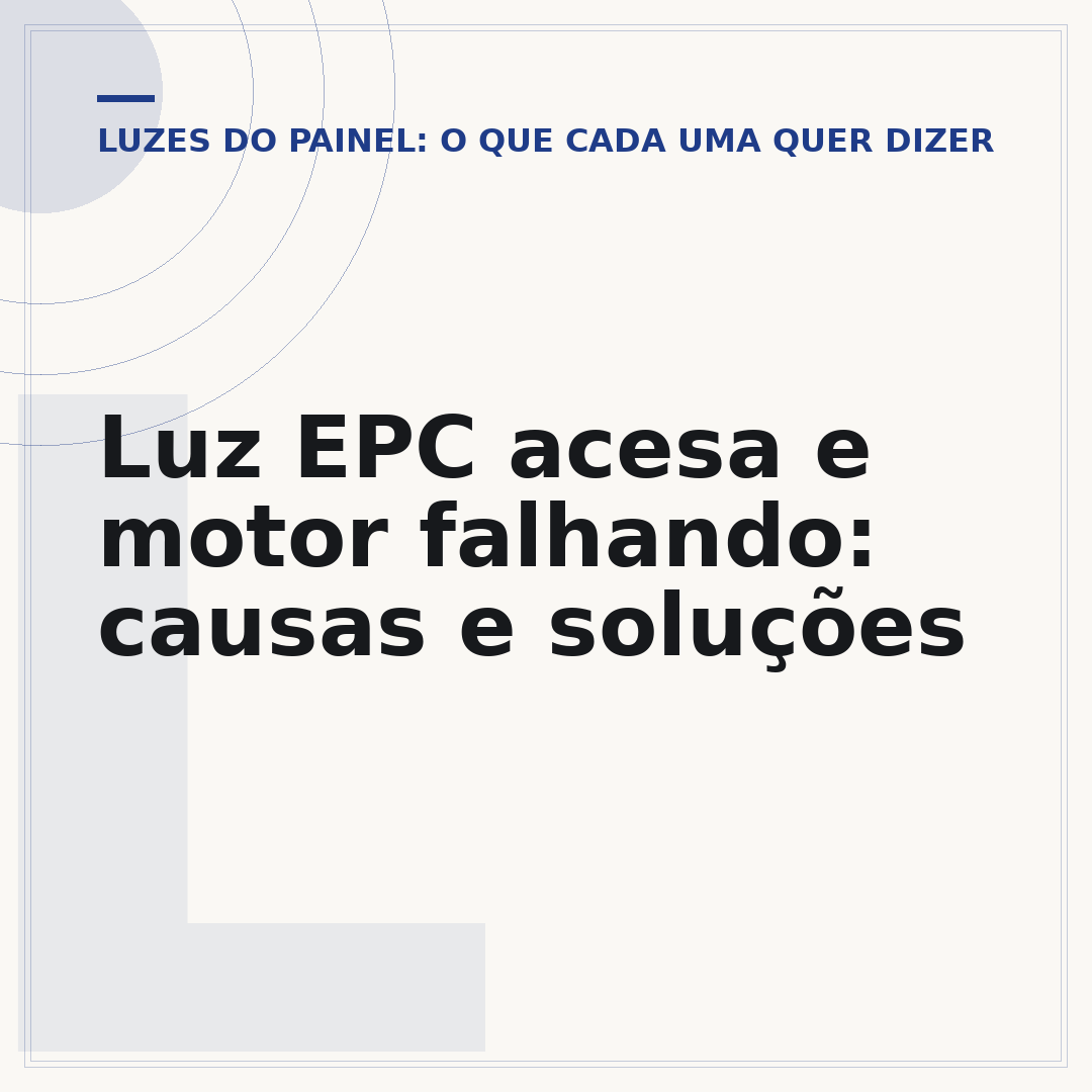 Luz EPC acesa e motor falhando: causas e soluções