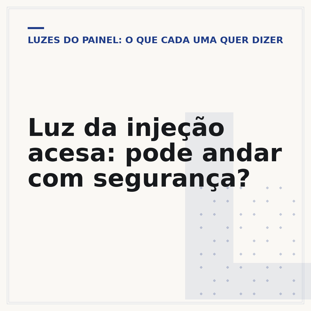 Luz da injeção acesa: pode andar com segurança?