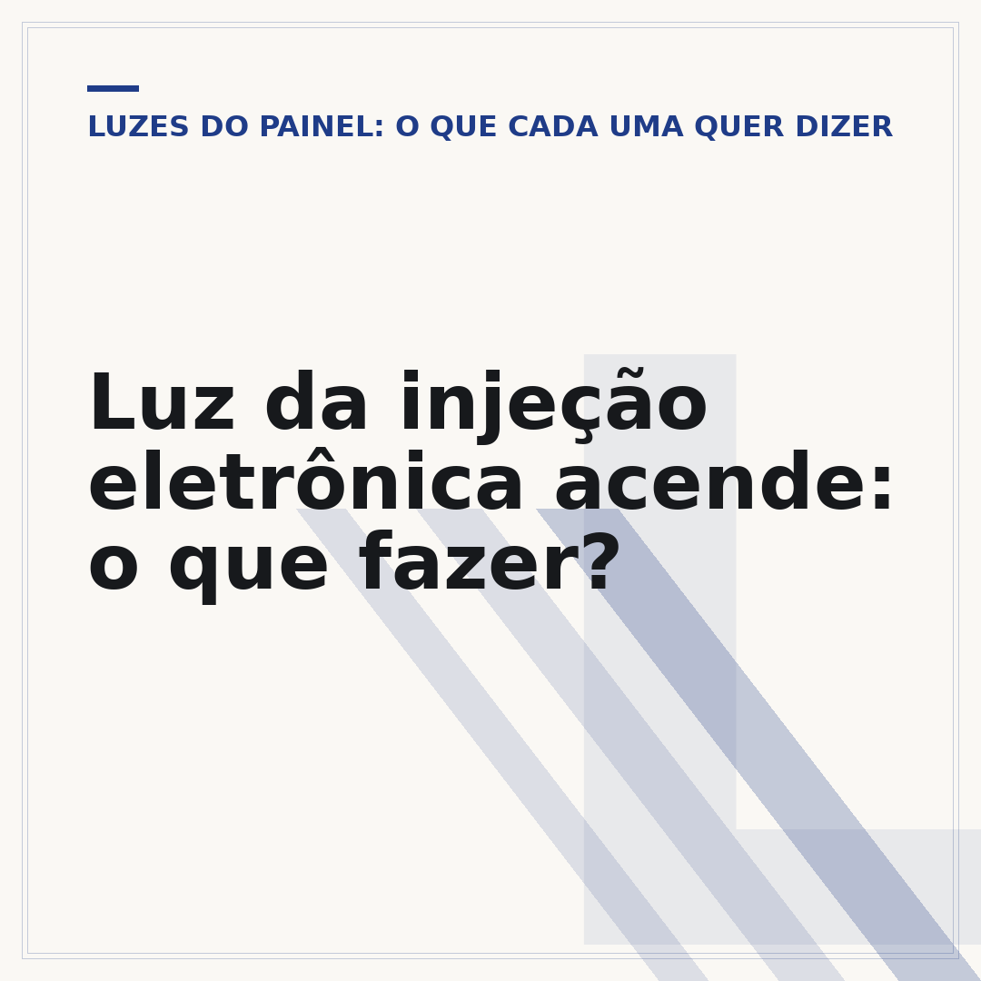 Luz da injeção eletrônica acende: o que fazer?