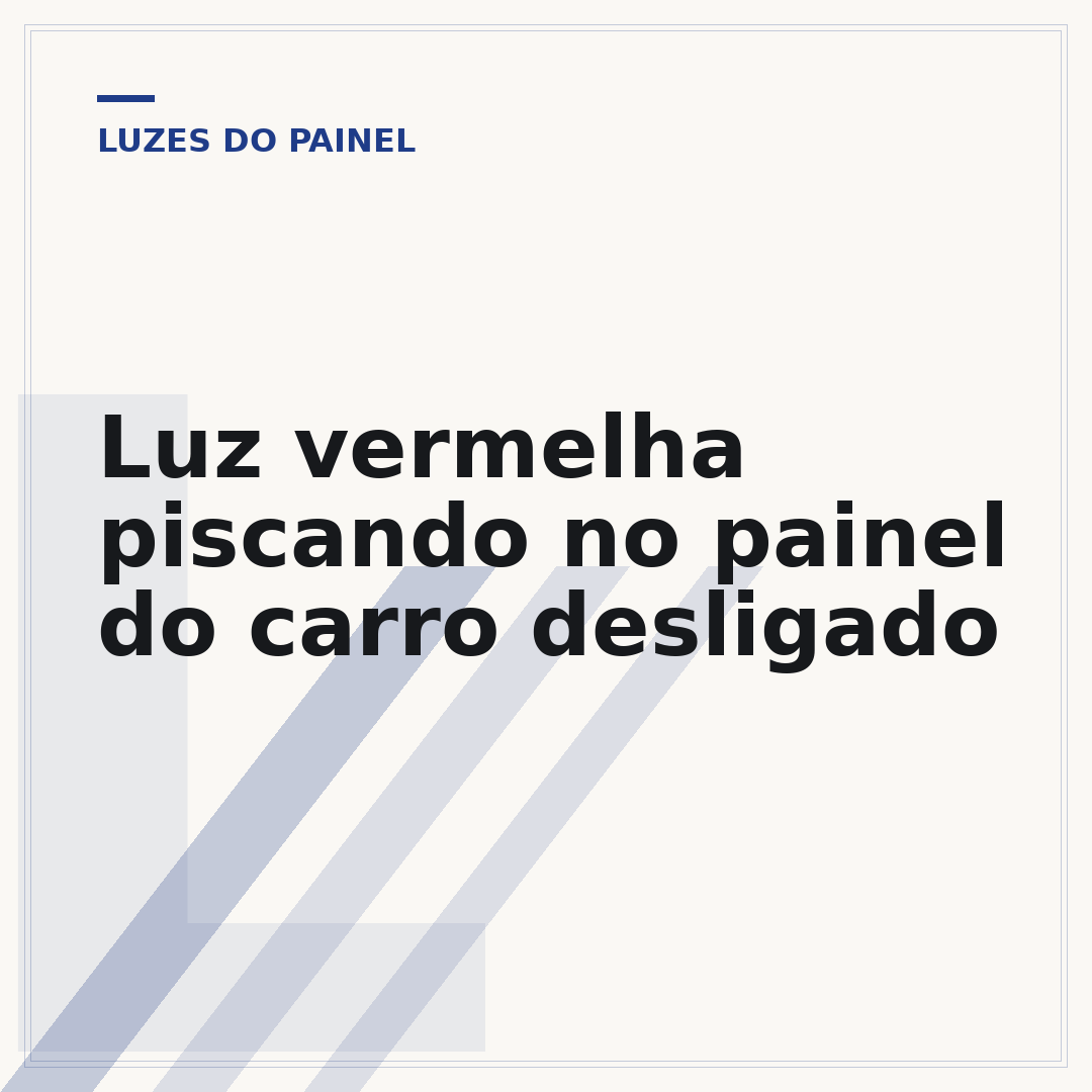 Luz vermelha piscando no painel do carro desligado