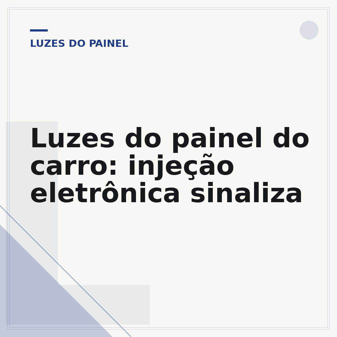 Luzes do painel do carro: injeção eletrônica sinaliza