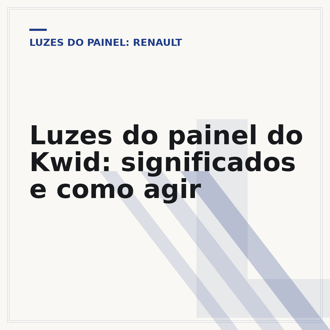 Luzes do painel do Kwid: significados e como agir