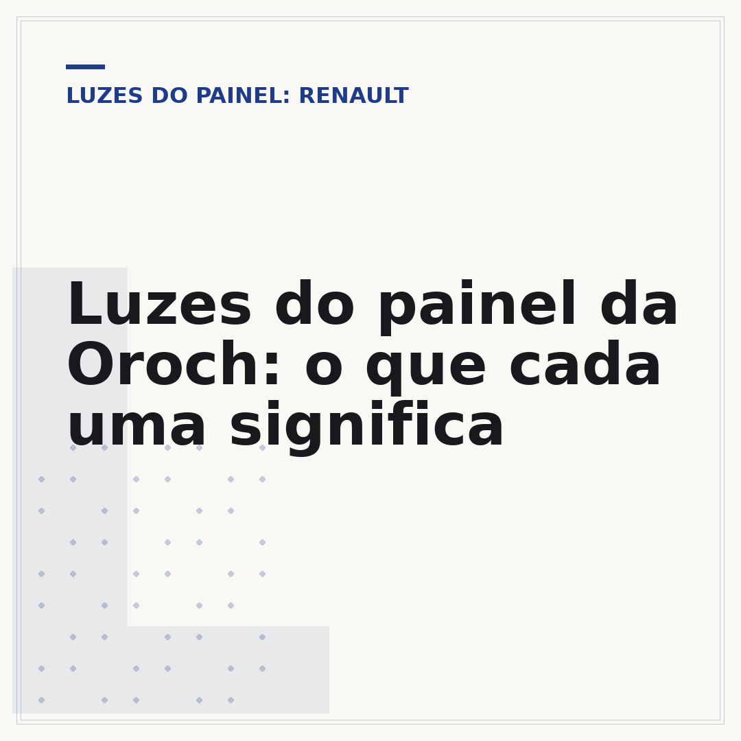 Luzes do painel da Oroch: o que cada uma significa