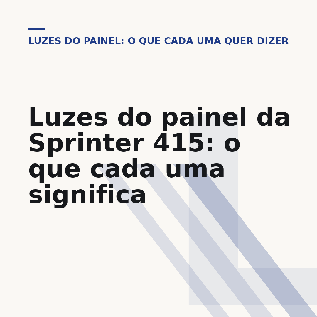 Luzes do painel da Sprinter 415: o que cada uma significa