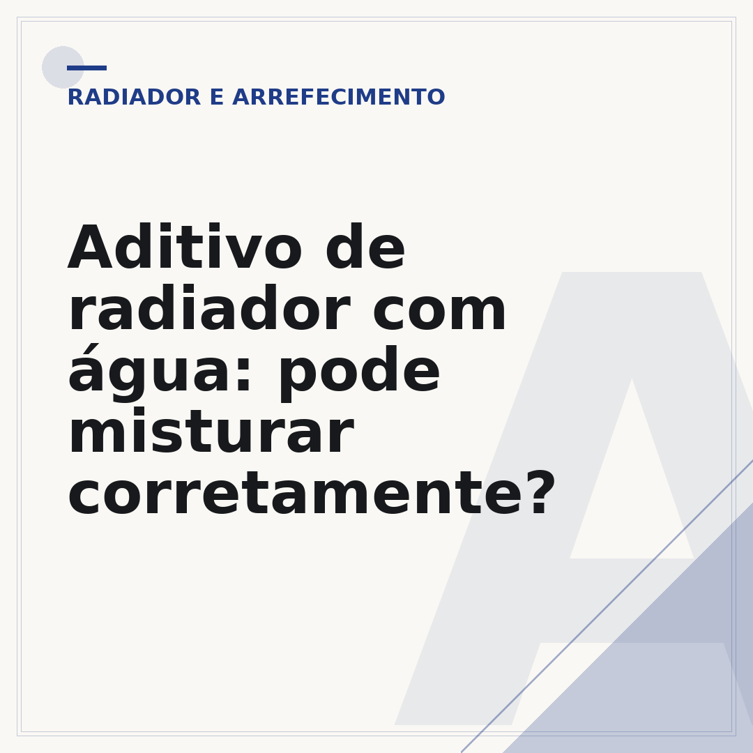 Aditivo de radiador com água: pode misturar corretamente?