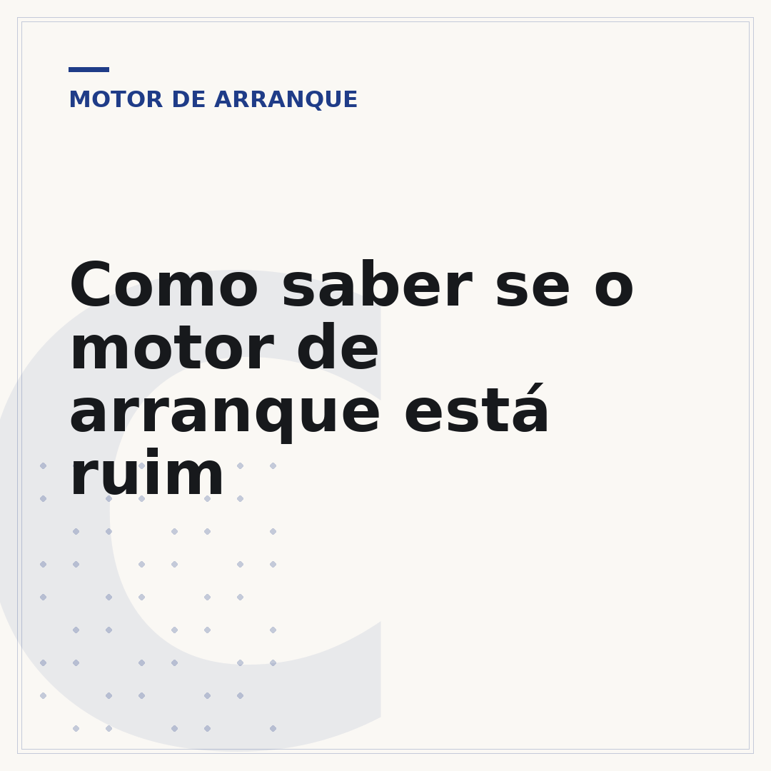 Como saber se o motor de arranque está ruim