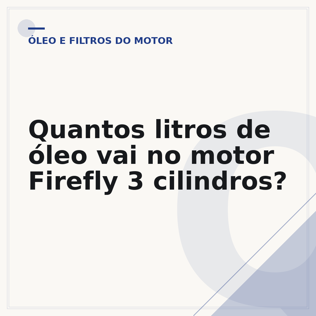Quantos litros de óleo vai no motor Firefly 3 cilindros?