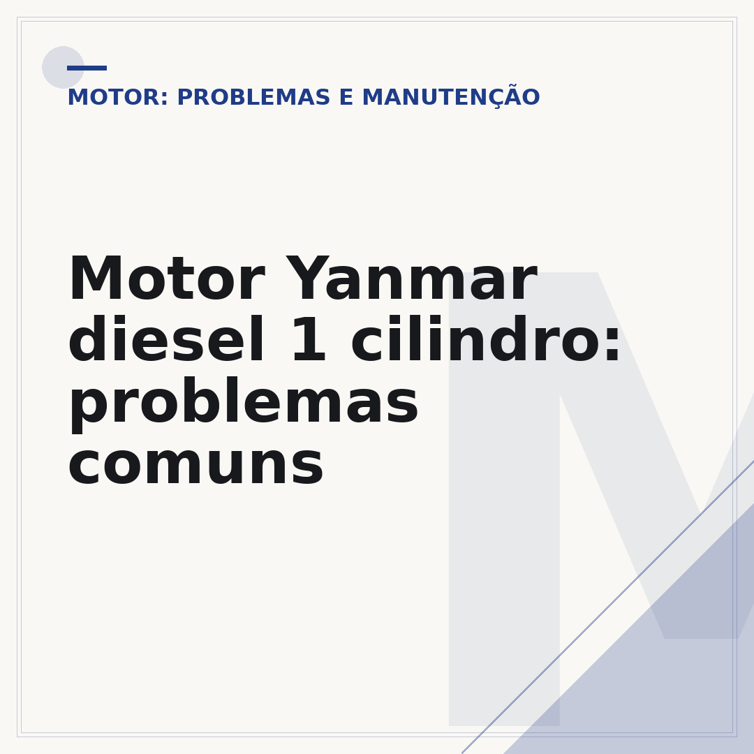 Motor Yanmar diesel 1 cilindro: problemas comuns