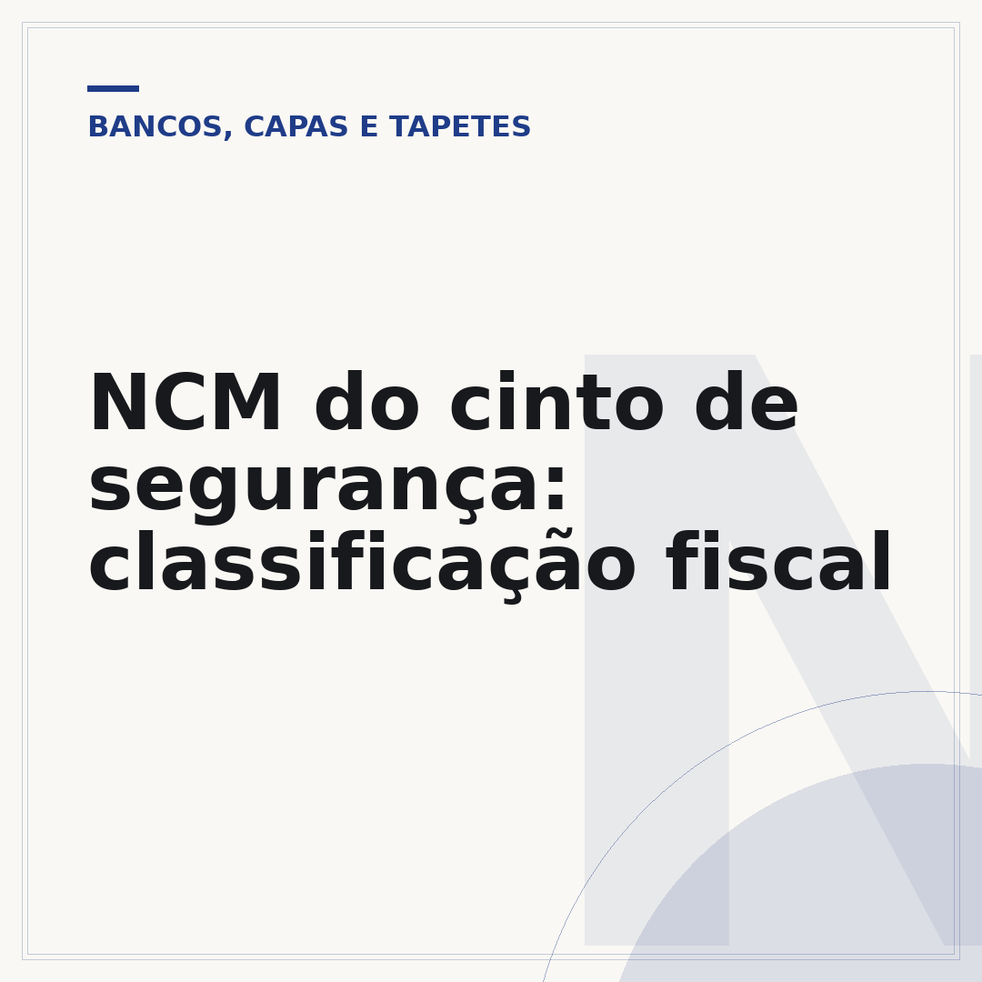 NCM do cinto de segurança: classificação fiscal