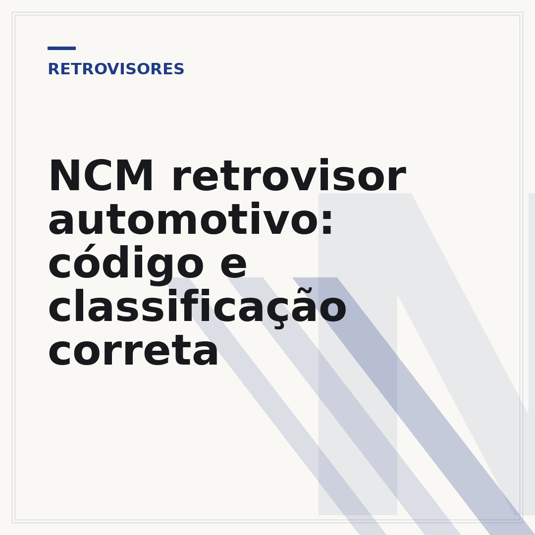 NCM retrovisor automotivo: código e classificação correta