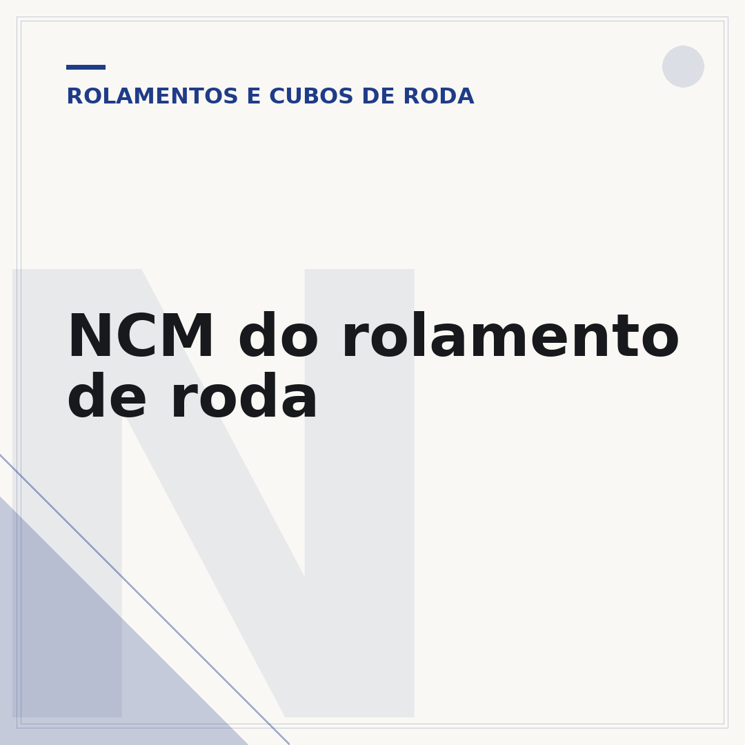 NCM do rolamento de roda