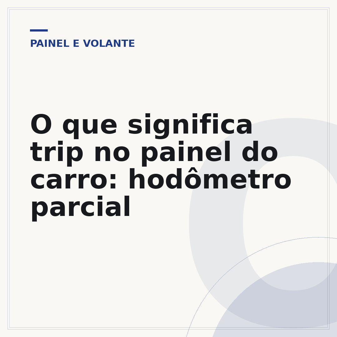 O que significa trip no painel do carro: hodômetro parcial