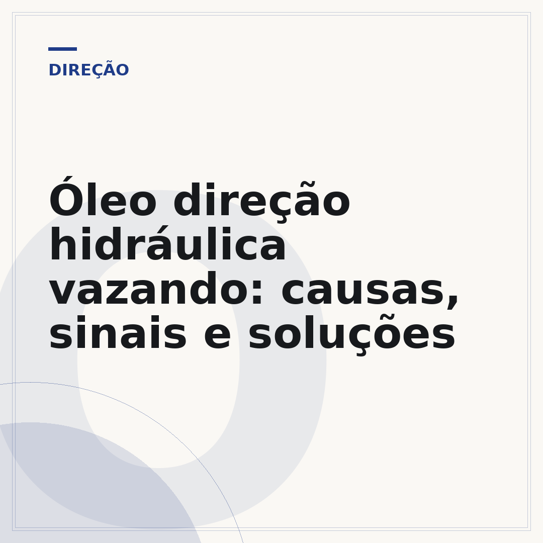 Óleo direção hidráulica vazando: causas, sinais e soluções