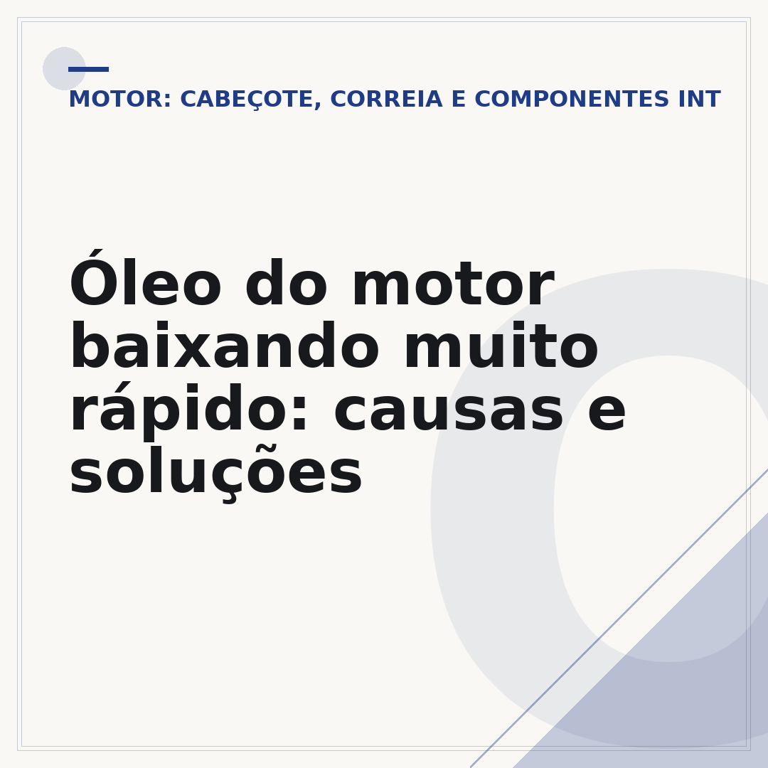 Óleo do motor baixando muito rápido: causas e soluções