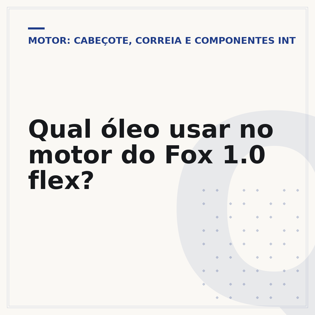 Qual óleo usar no motor do Fox 1.0 flex?