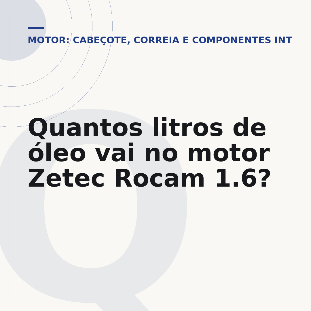 Quantos litros de óleo vai no motor Zetec Rocam 1.6?