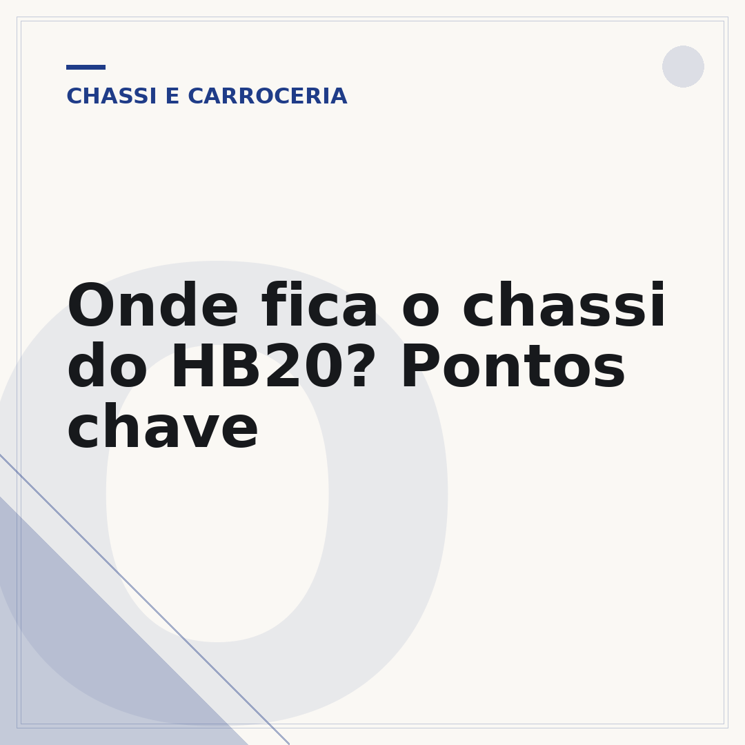 Onde fica o chassi do HB20? Pontos chave