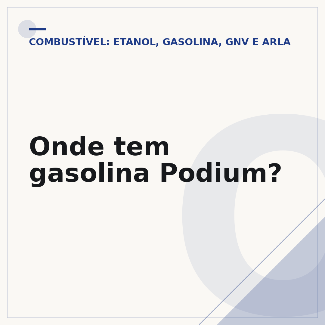 Onde tem gasolina Podium?