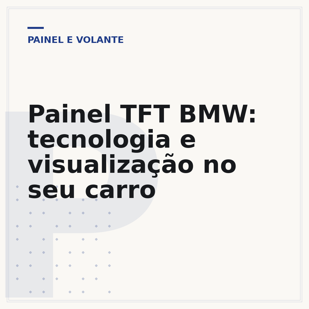 Painel TFT BMW: tecnologia e visualização no seu carro