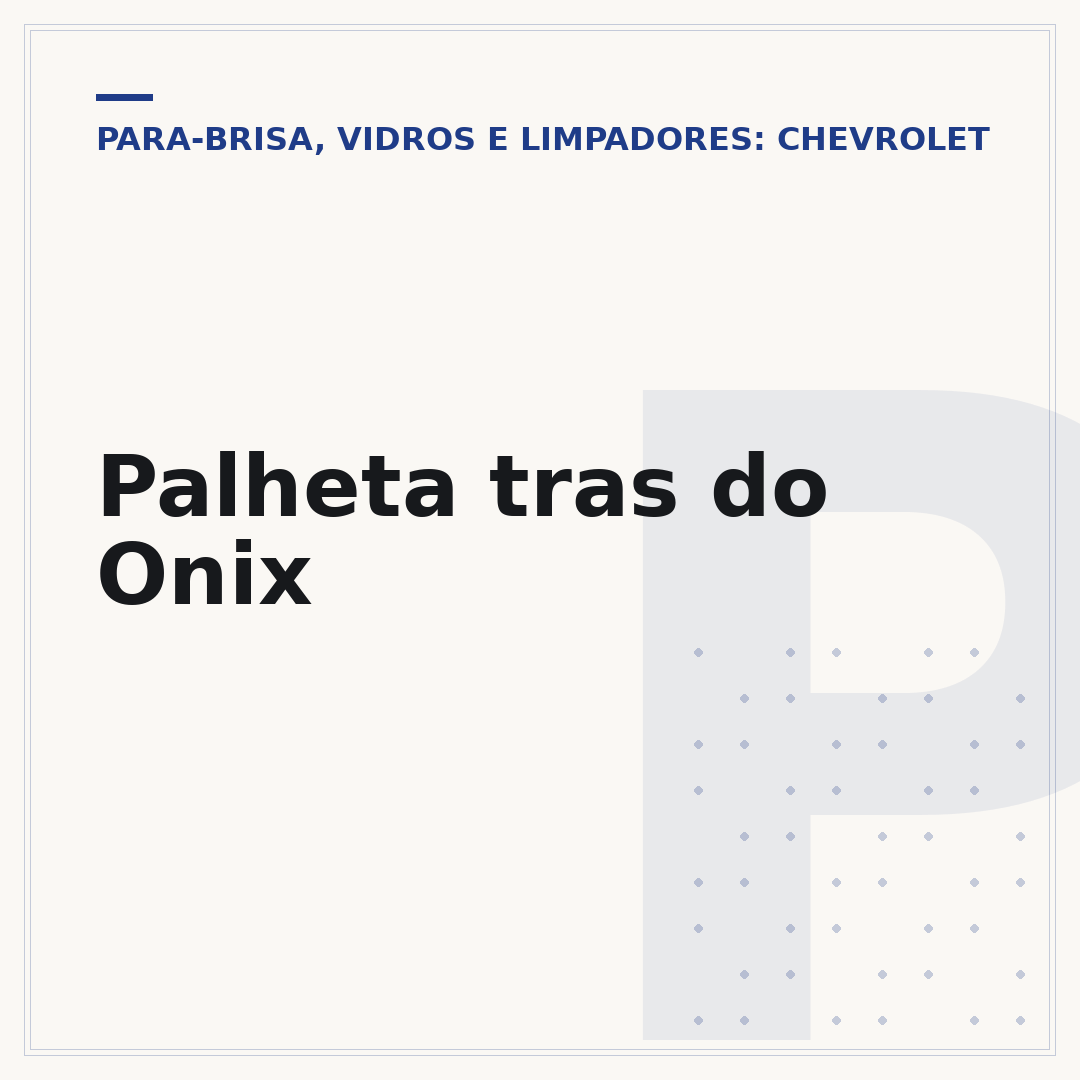 Palheta tras do Onix
