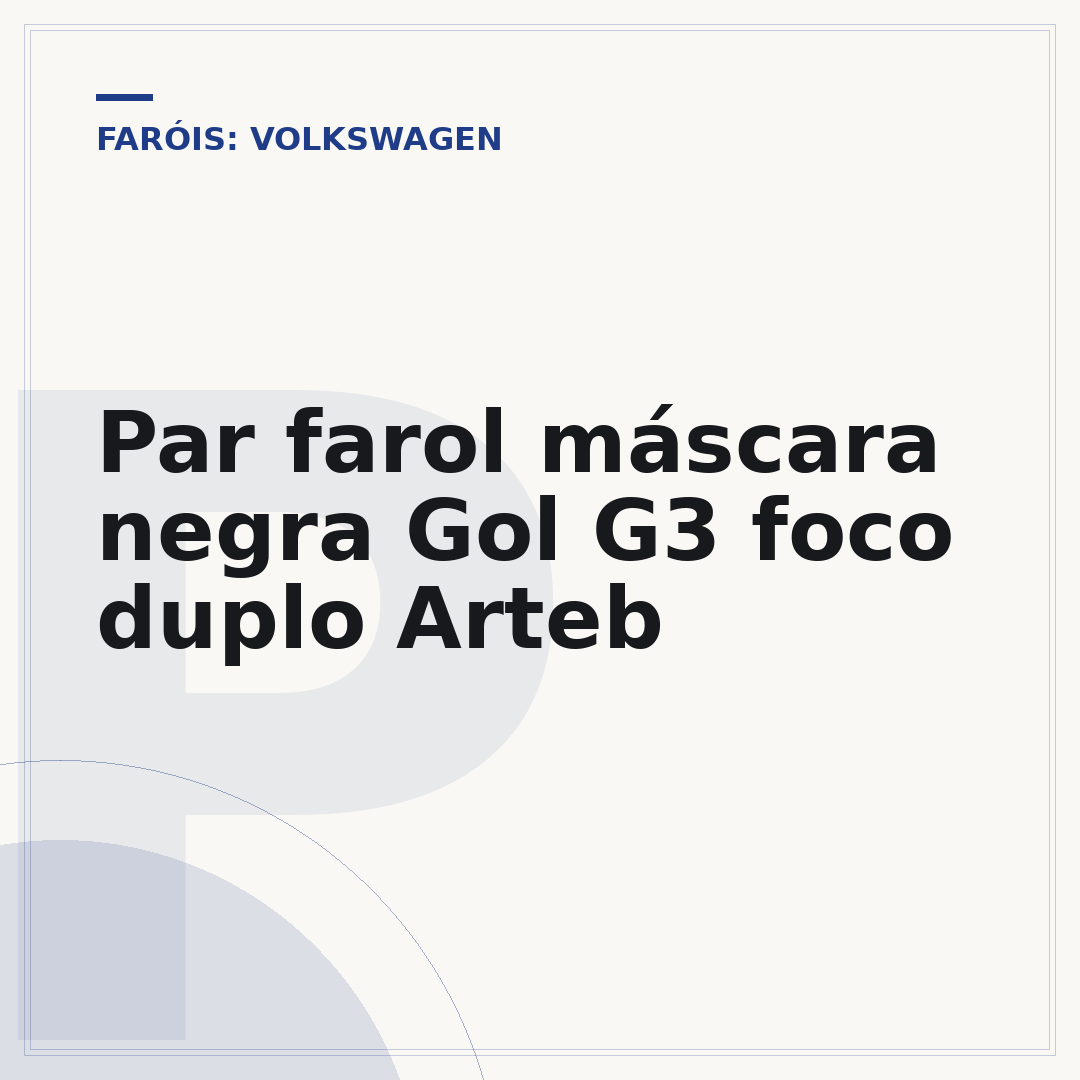 Par farol máscara negra Gol G3 foco duplo Arteb