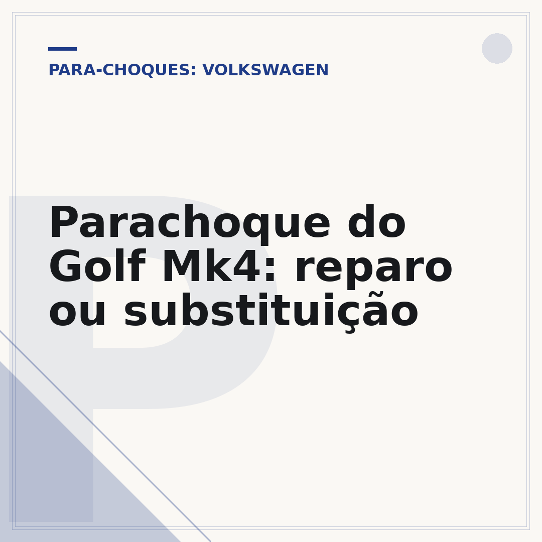 Parachoque do Golf Mk4: reparo ou substituição