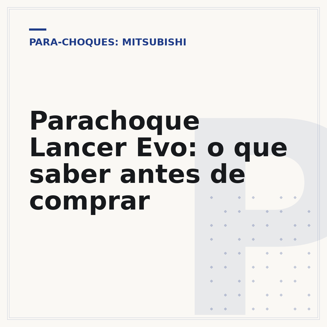 Parachoque Lancer Evo: o que saber antes de comprar
