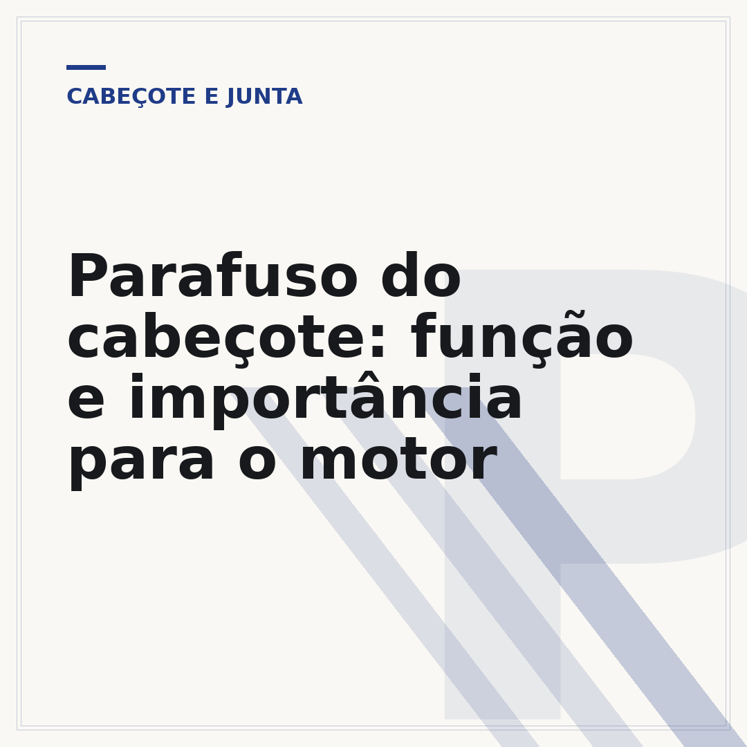 Parafuso do cabeçote: função e importância para o motor