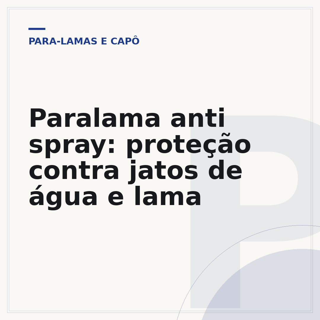 Paralama anti spray: proteção contra jatos de água e lama