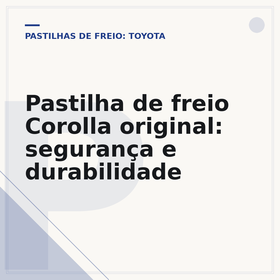 Pastilha de freio Corolla original: segurança e durabilidade