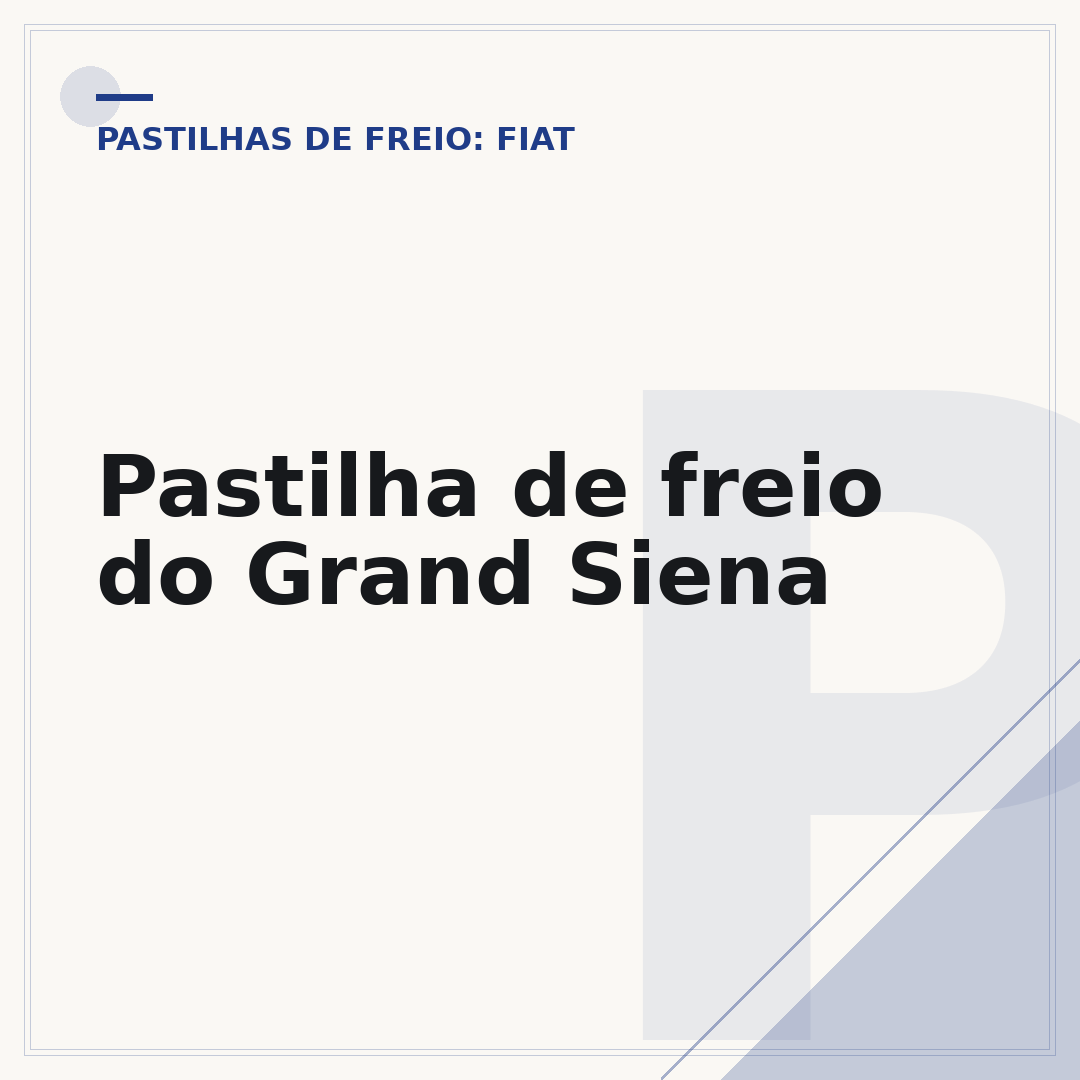 Pastilha de freio do Grand Siena
