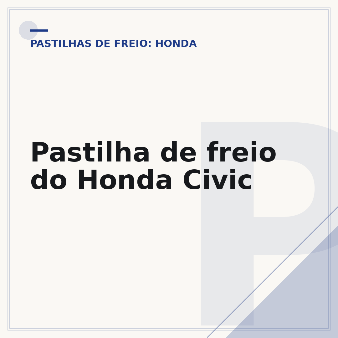 Pastilha de freio do Honda Civic