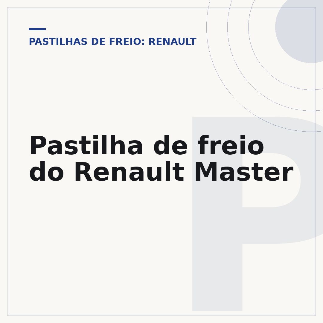 Pastilha de freio do Renault Master