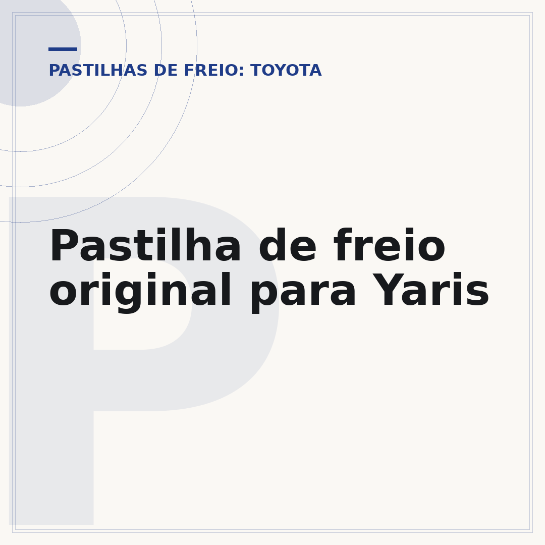 Pastilha de freio original para Yaris