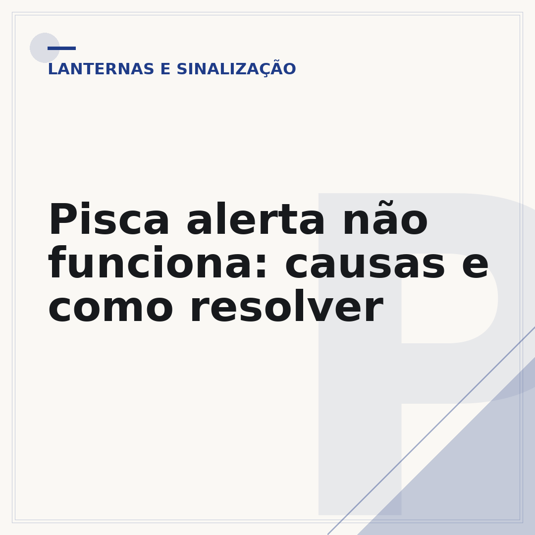 Pisca alerta não funciona: causas e como resolver