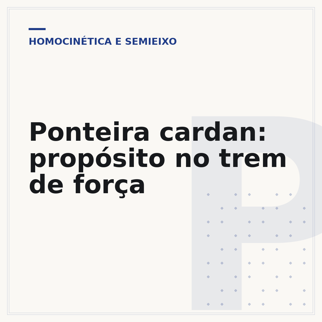 Ponteira cardan: propósito no trem de força