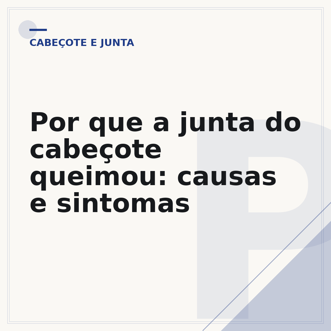 Por que a junta do cabeçote queimou: causas e sintomas
