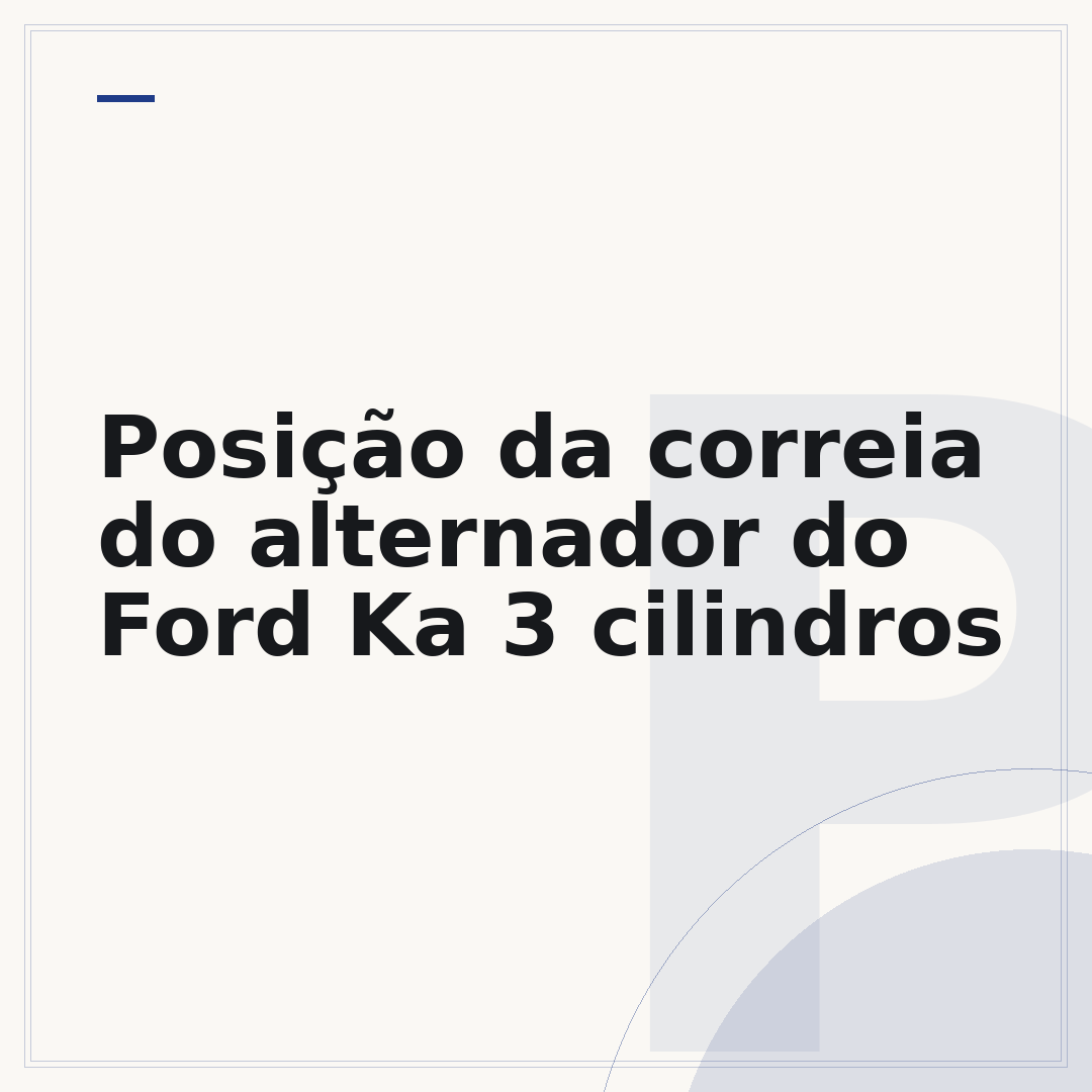 Posição da correia do alternador do Ford Ka 3 cilindros