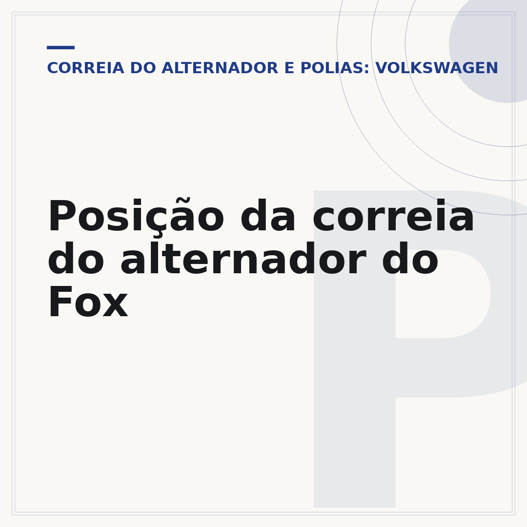 Posição da correia do alternador do Fox