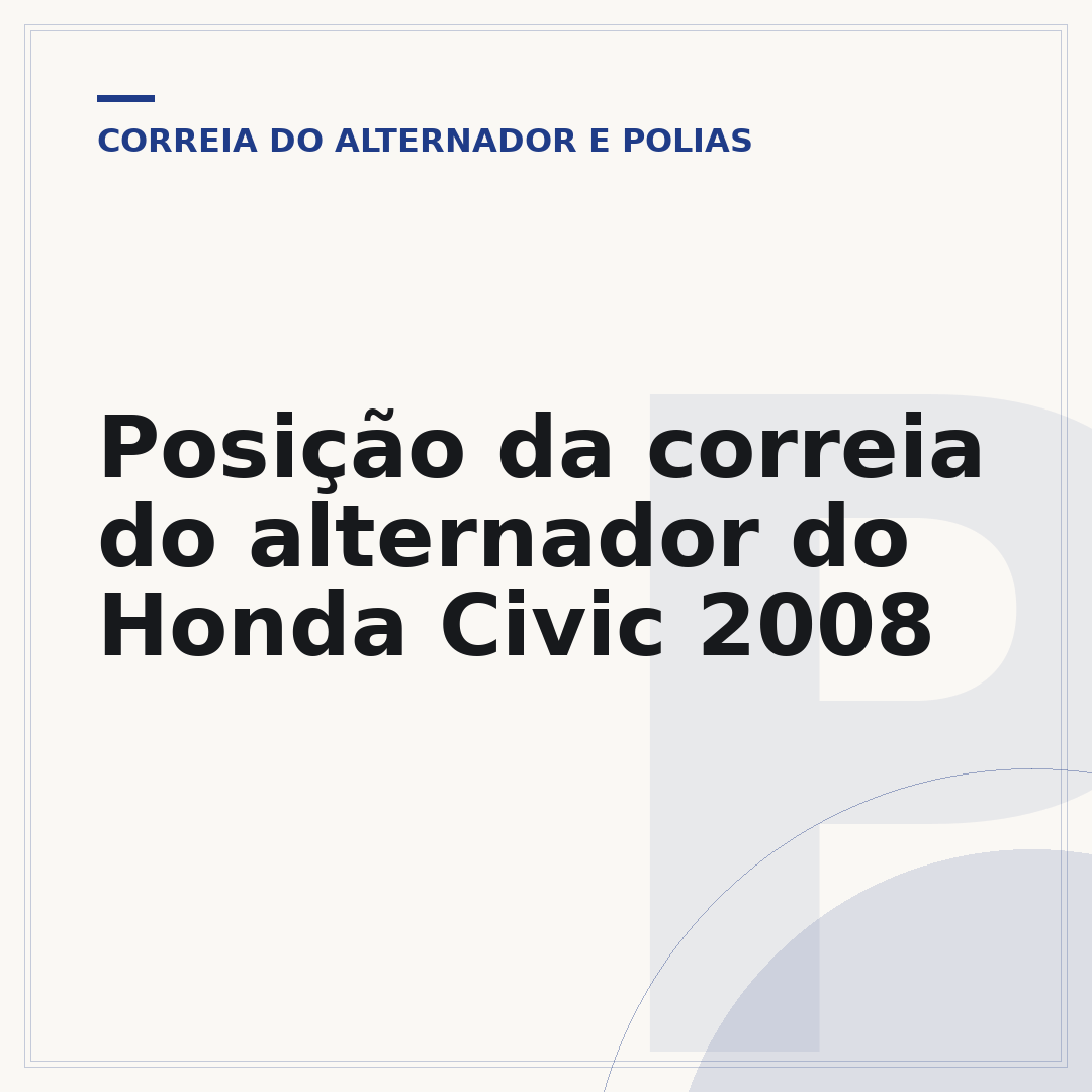 Posição da correia do alternador do Honda Civic 2008