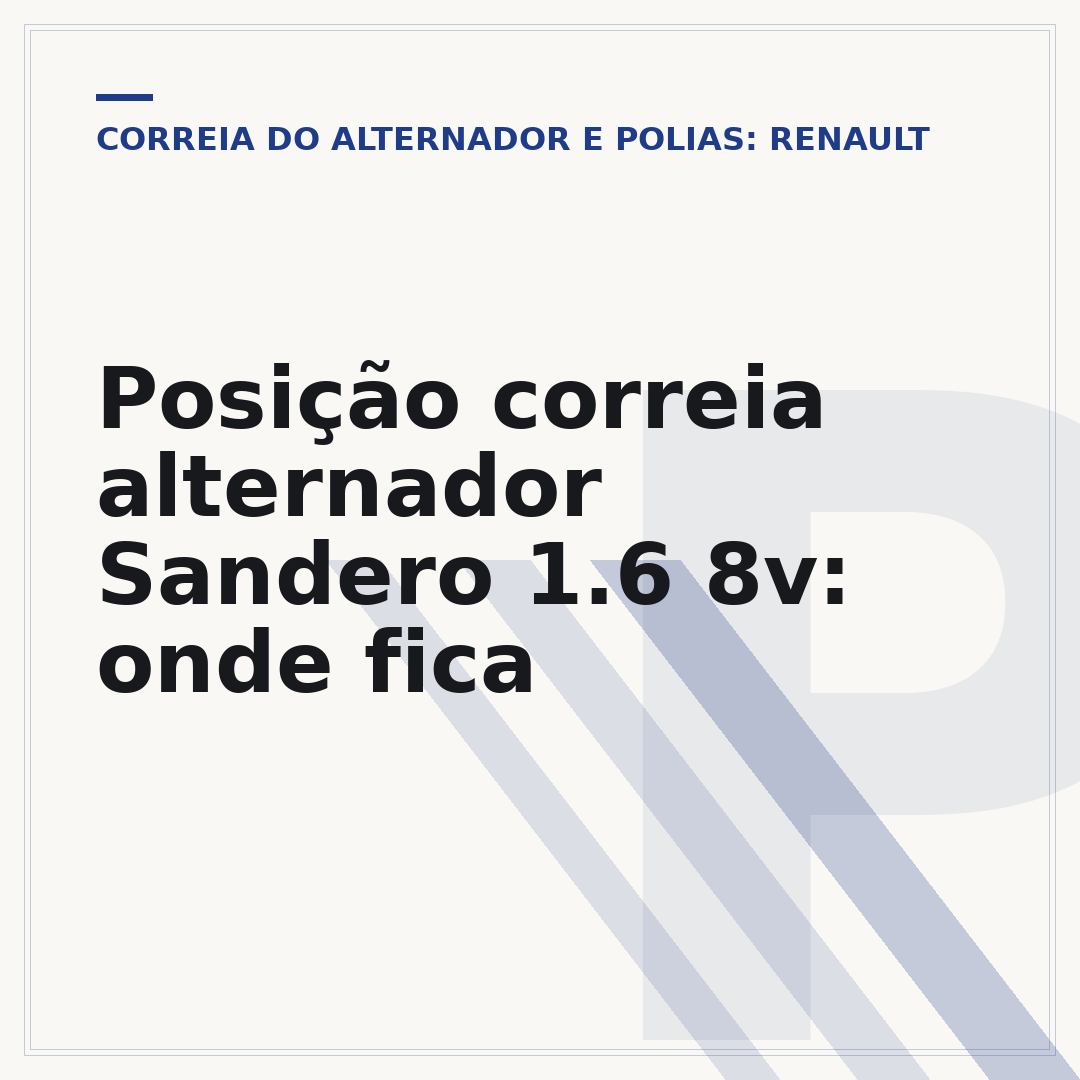 Posição correia alternador Sandero 1.6 8v: onde fica