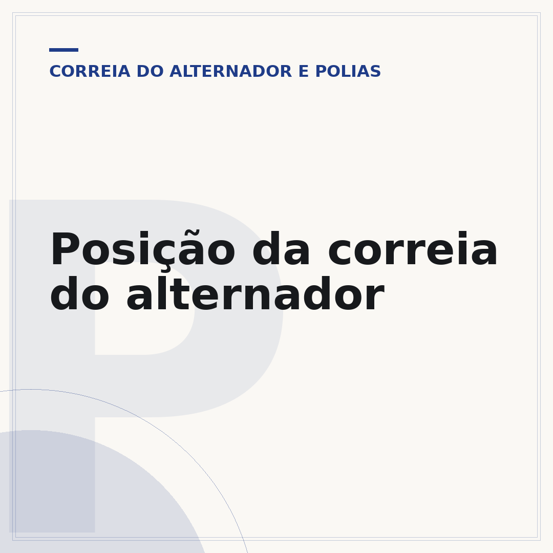 Posição da correia do alternador