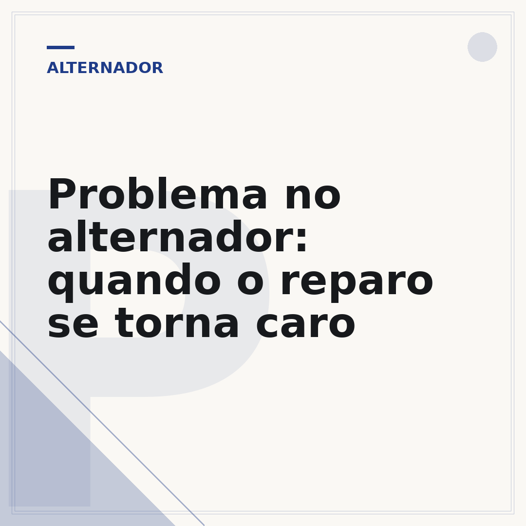 Problema no alternador: quando o reparo se torna caro