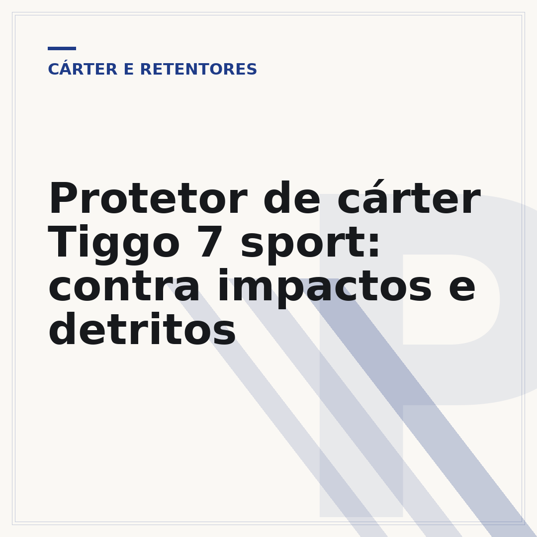 Protetor de cárter Tiggo 7 sport: contra impactos e detritos