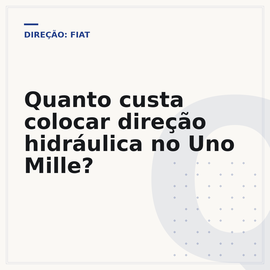 Quanto custa colocar direção hidráulica no Uno Mille?