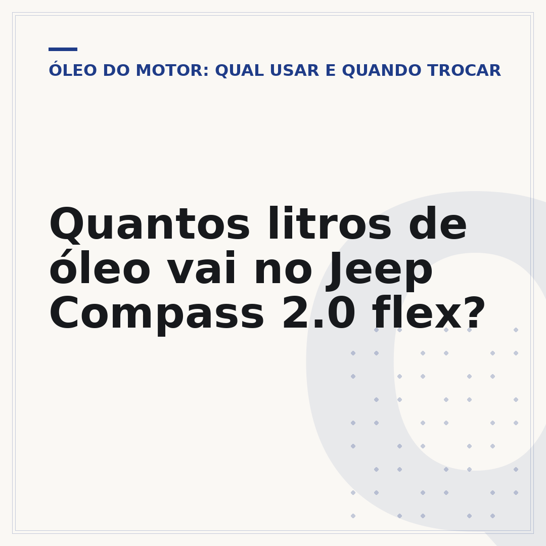 Quantos litros de óleo vai no Jeep Compass 2.0 flex?