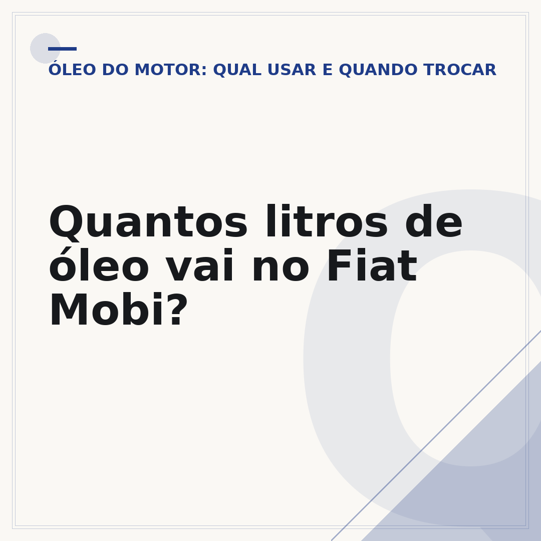 Quantos litros de óleo vai no Fiat Mobi?