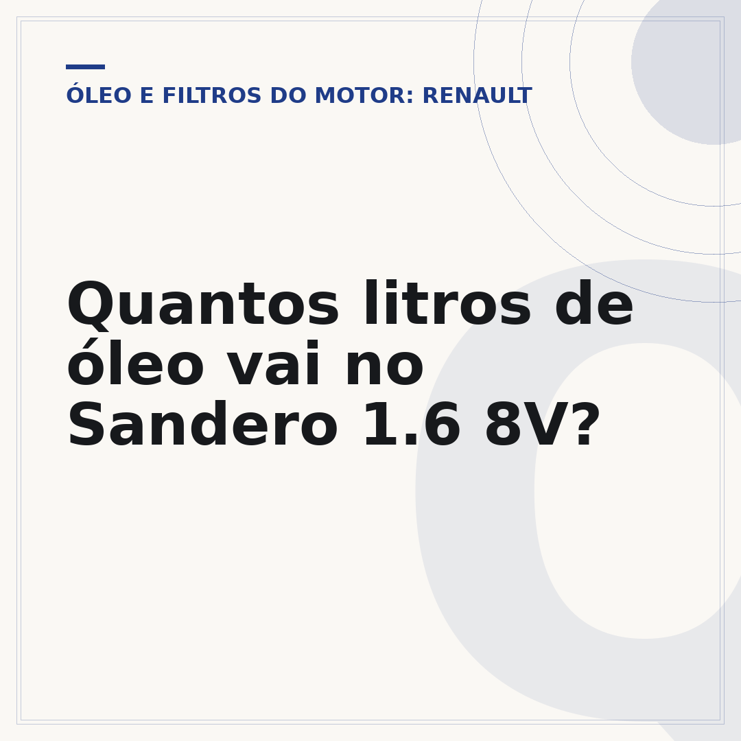 Quantos litros de óleo vai no Sandero 1.6 8V?